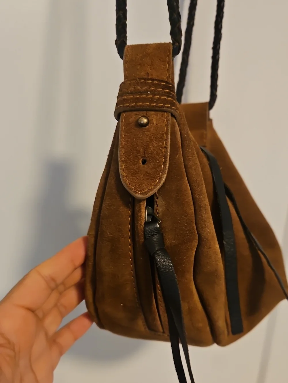 Free People Half Moon Suede Bag